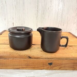 Vintage cream and sugar Doverstone heather brown mod decor